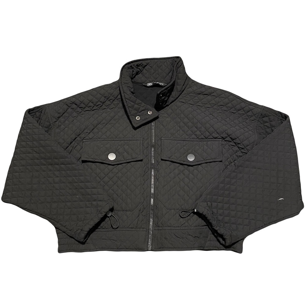 NWOT ZARA black cropped coat